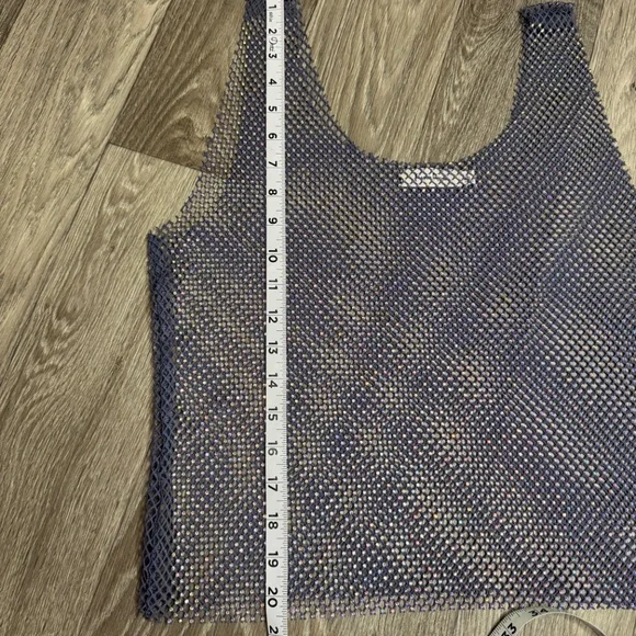 Faded rose Mesh tank top with sequins size L - Picture 7 of 7